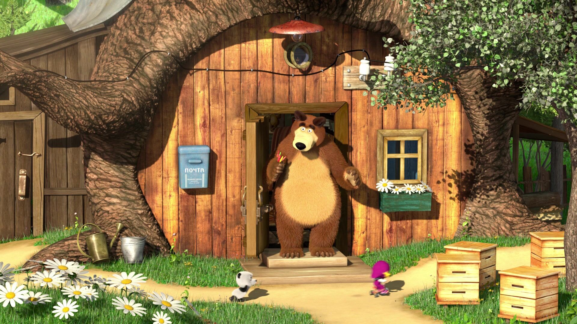 Дома машку. Маша и медведь домик мишки. Маша и медведь дом медведя. Маша и медведь домик Маши. Дом Маши из мультфильма Маша и медведь.